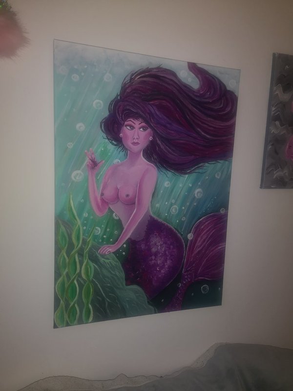 Meerjungfrau in Acrylfarbe